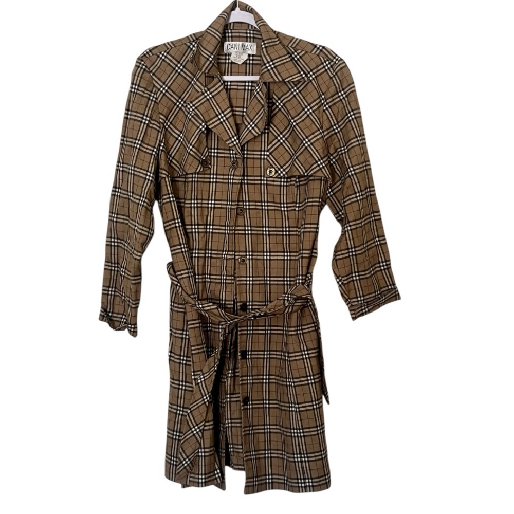 Vintage Dani Max Brown Plaid T-Shirt Dress